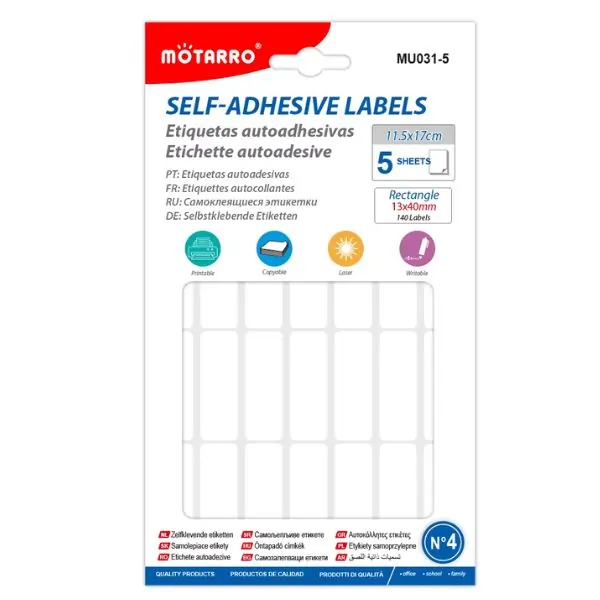 MOTARRO Adhesive Labels MU031-5 – Self Adhesive Stickers for Office, School & Home Use