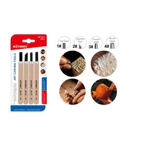 MOTARRO Wood Carving Tools Set MP157-4 – Hand Carving Kit with Wooden Handles for DIY, Linoleum, and Craft Projects
