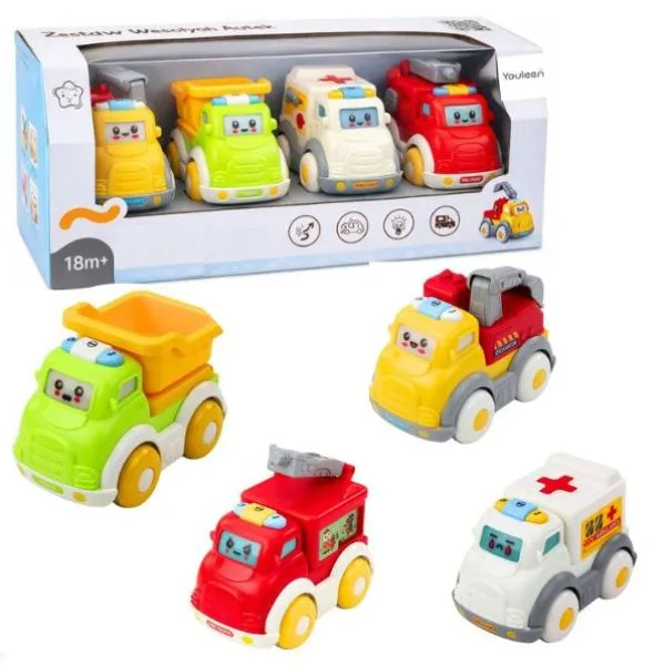 Youleen Friction-Powered Town Vehicle 18+Months– Pull Back Car Toy for Toddlers, Preschool Educational Vehicle Toy, Birthday Gift