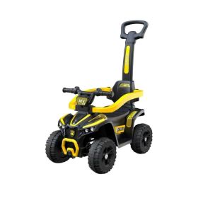 Ride-On Push Car with Removable Parent Handle, Music, Lights, USB & Bluetooth, Safety Guard & Under-Seat Storage – Yellow