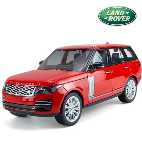 Land Rover 1:18 Official Licensed Range Rover Diecast 50th Anniversary Model Car – Alloy Metal SUV Collectible Toy with Opening Doors, Sound & Light for Kids & Adults (Red)