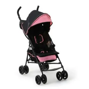 Ingenuity 3Dmini Convenience Stroller, Lightweight, Compact Fold, Multi-position Recline, 6 Months to 5 Years, 68.6 x 45.7 x 109.2 cm - Dusty Pink and Black