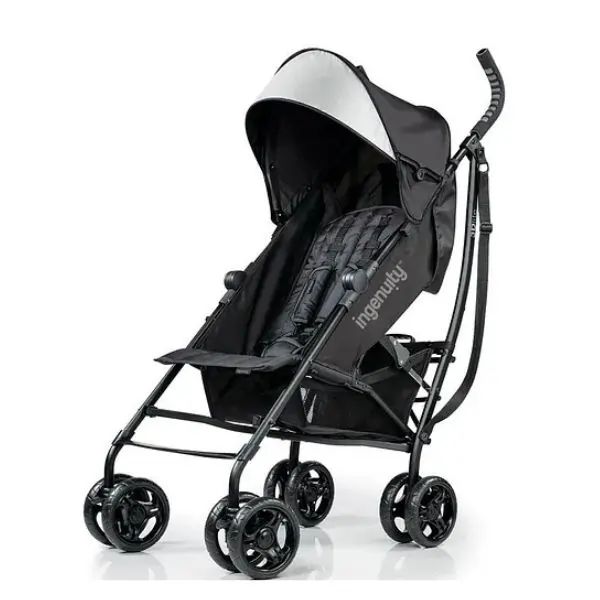 Ingenuity 3Dlite Stroller, Lightweight, 5-Point Harness, UPF 50+ Visor, 6 Months+ - Jet Black