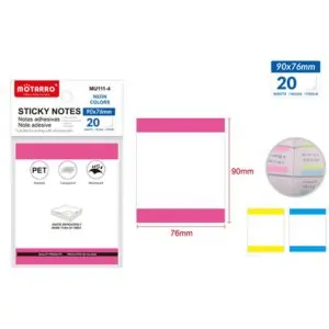 MOTARRO Sticky Notes MU111-4, Neon Color Self-Adhesive Memo Pads for Office, School & Home – Removable Sticky Note Pads for Quick Reminders, To-Do Lists & Daily Organization