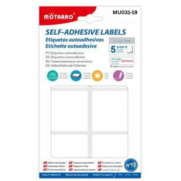 MOTARRO Adhesive Labels MU031-19 – Self Adhesive Stickers for Office, School & Home Use