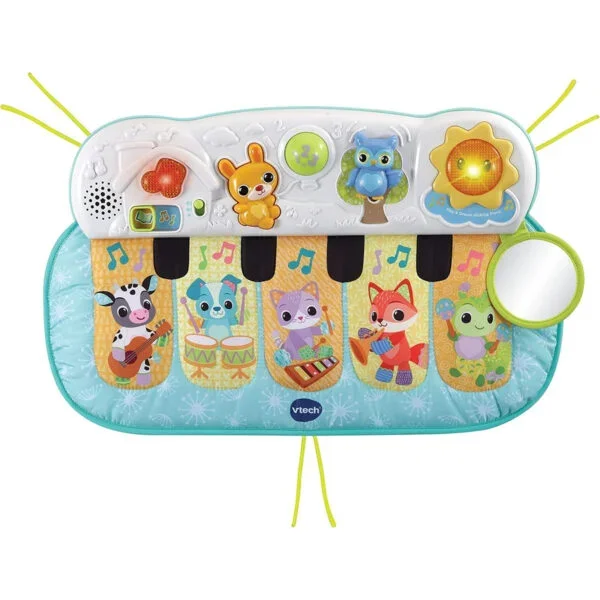 Vtech Lil' Critters Play & Dream Musical Piano for Babies - Blue, Interactive Cot Panel, 3-18m, 30x48x6cm