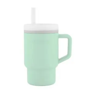 Infantino My 1st Tumbler, Silicone Straw Cup, Leak-Resistant Valve & Handle, Toddler-Friendly Design, 6 Months+, 266 mL, 10.2 x 16 cm, Cool Mint - 266 mL