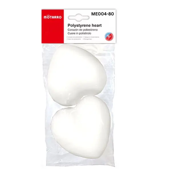 MOTARRO Polystyrene Heart ME004-80 Foam Craft Heart for DIY Art, Model Making & School Projects