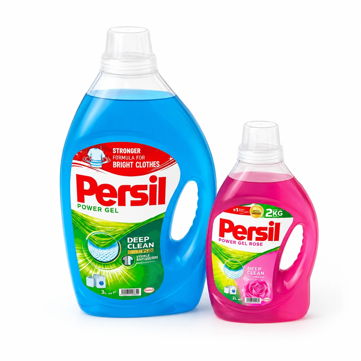Persil Power Gel Laundry Detergent Liquid 3L Green + 1L Rose, Deep Clean Washing Liquid Set (3set/ctn)
