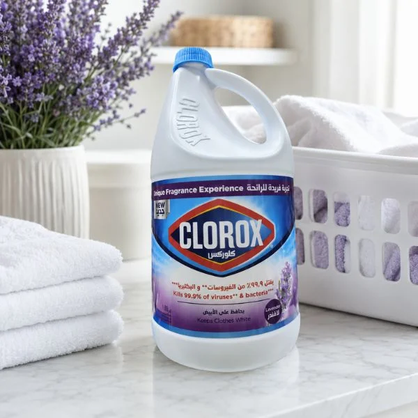 CLOROX Lavender Bleach 1.89L (8PC/CTN)– Scented Liquid Disinfectant Cleaner for Laundry, Whites & Household Cleaning