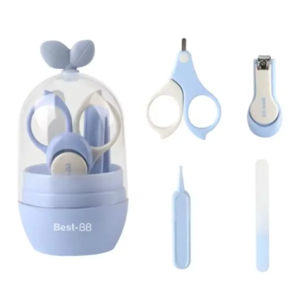 ALGO Newborn Baby Grooming Kit – 4-Piece Infant Hygiene & Care Set with Nail Clipper, Scissors & Comb (BPA Free)