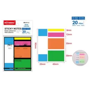 MOTARRO Sticky Notes MU111-2, Neon Color Self-Adhesive Memo Pads for Office, School & Home – Removable Sticky Note Pads for Quick Reminders, To-Do Lists & Daily Organization