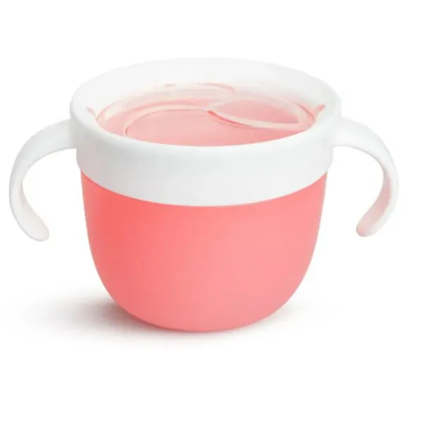 Munchkin Snack Catcher Toddler Snack Cup – Pink, 12 Months+, Spill-Proof Snack Container, BPA-Free and Easy to Hold