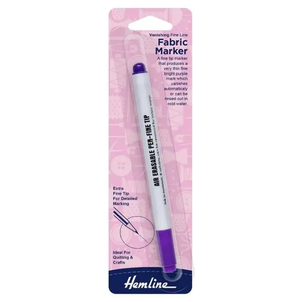 Hemline H296.F Purple Vanishing Fabric Marker – Fine Line Sewing & Quilting Marking Pen