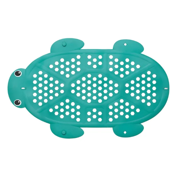 Infantino Turtle 2-in-1 Bath Mat & Storage Basket, Skid Resistant, Strong Suction Cup, Durable, 76.2 x 45.7 cm, 6 Months+ - Green