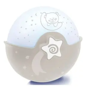 Infantino Soothing Light & Projector - Grey, Night Lamp/Star Projector for Crib, with Nature Sounds & Lullabies, 0M+