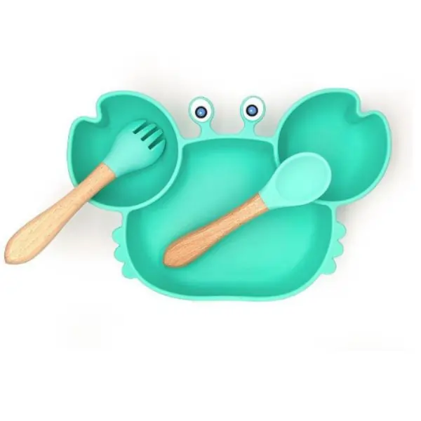 ALGO Baby Silicone Food Plate for Babies & Toddlers – BPA Free, Non-Toxic Feeding Plate with Suction Base