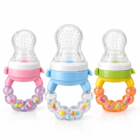 Baby Spring Fruit Feeder Pacifier with 2 Extra Silicone Pouches – Assorted Color
