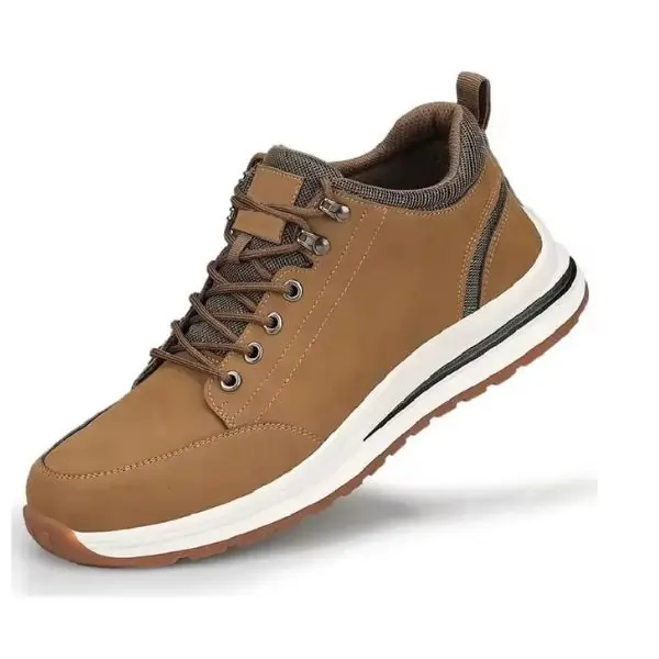 Workland SBP Low Ankle Shoes for Men, Non-Metal Steel Toe, Slip Resistant Protective Work Shoes, Tan