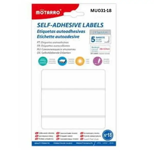 MOTARRO Adhesive Labels MU031-18 – Self Adhesive Stickers for Office, School & Home Use