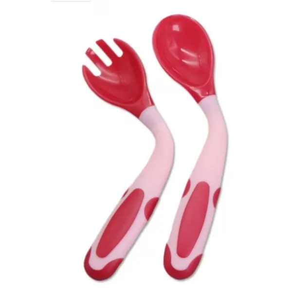 BBET Foldable Silicone Spoon and Fork Set for Children, BPA-Free Baby Feeding Utensils, 20x10x12 cm
