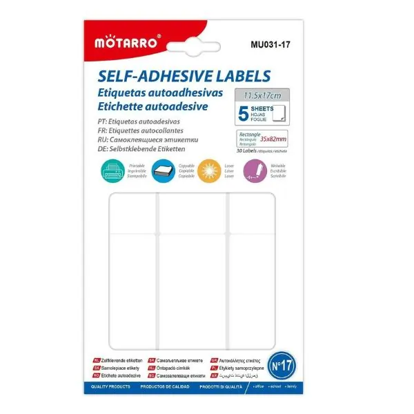 MOTARRO Adhesive Labels MU031-17 – Self Adhesive Stickers for Office, School & Home Use