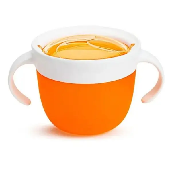 Munchkin Snack Catcher Toddler Snack Cups, BPA Free, Easy Access, No Spills, 12 Months+, 266mL - Orange