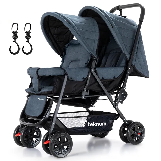 Teknum - Double Baby Stroller with Hooks