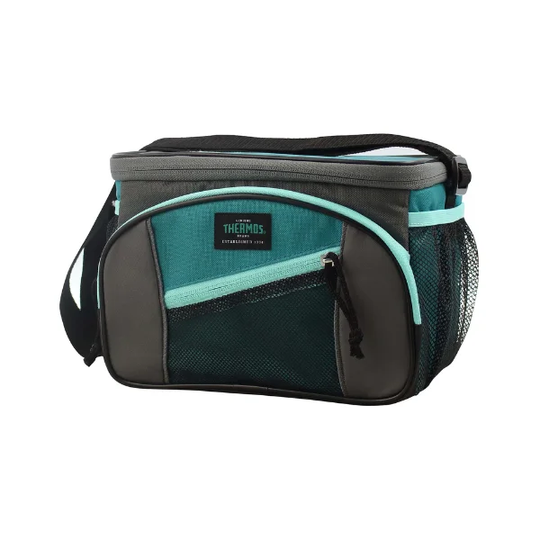 Thermos Highland Insulated Lunch Bag, 6 Can Cooler with LDPE Liner & PEVA Lining, PVC Free - Teal
