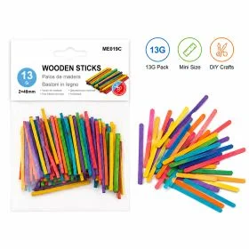 MOTARRO 13G Pack Colored Mini Wooden Craft Sticks ME019C, 2x48mm Small Craft Sticks for DIY Crafts, Kids Art Activities, School Projects, Classroom Supplies, Creative Hobbies & Handmade Decorations