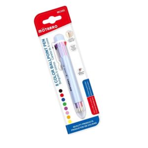 MOTARRO 8 Color Ballpoint Pen 0.7mm – Multi-Color Retractable Pen for Smooth Writing, Note Taking & Highlighting – School, Office & Home Stationery
