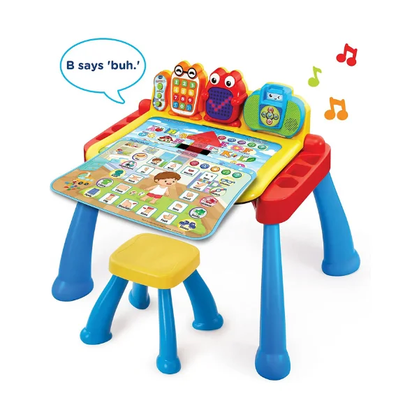VTech Touch & Learn Activity Desk Deluxe 3-in-1 VT80-194800 - Interactive Learning Desk with Chalkboard & Easel, 3-5 Years