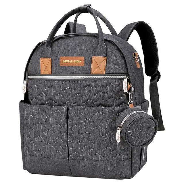Little Story - Diaper Backpack W/ Accessories - Grey
