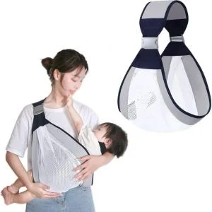 AL ARQAM Baby Sling Carrier – Adjustable One-Shoulder Labor-Saving Baby Carrier for Newborns & Toddlers, Breathable Mesh, Lightweight, Ergonomic Design for Hands-Free Comfort