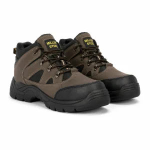 Vaultex SBP High Ankle Shoes for Men | Steel Toe Protective Industrial Work Footwear, Anti-Slip | Brown