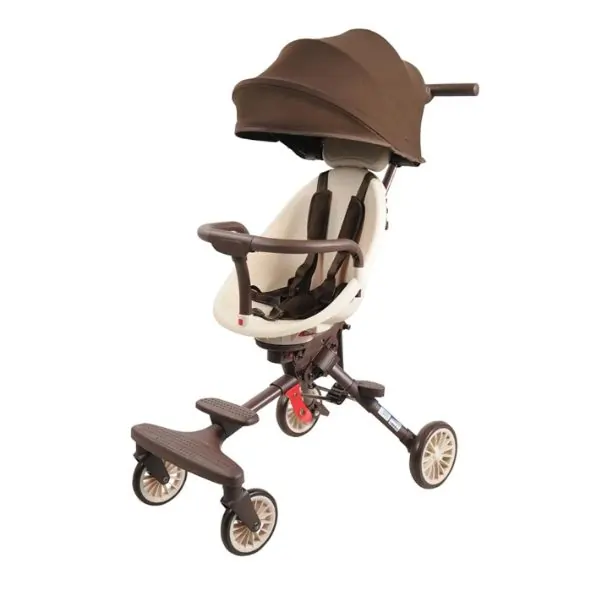 Baobaohao 2-Way Foldable Baby Stroller – Reversible Seat Lightweight Travel Pushchair, Brown