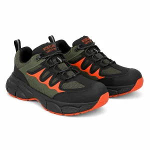 Workland SBP Low Ankle Shoes for Men, Non-Metal Steel Toe, Slip Resistant Protective Work Shoes, Green & Black
