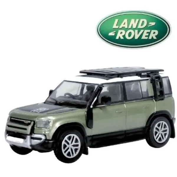 Land Rover 1:18 Official Licensed Range Rover Defender 110 Diecast Model Car – Alloy Metal SUV Collectible Toy with Opening Doors, Sound & Light for Kids & Adults (Green)