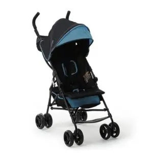 Ingenuity 3Dmini Convenience Stroller, Lightweight, Compact Fold, Multi-position Recline, 6 Months to 5 Years, 68.6 x 45.7 x 109.2 cm - Dusty Blue and Black