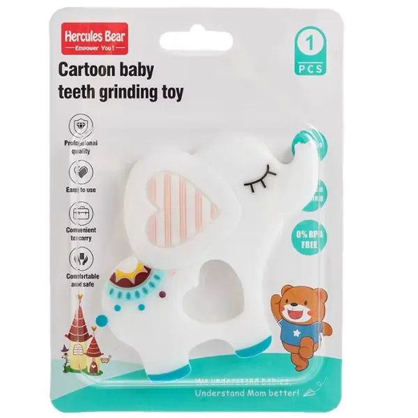 Hercules Bear Cartoon Baby Silicone Teether Toys – BPA-Free Soft Teething Toys for Newborns, Infants & Toddlers
