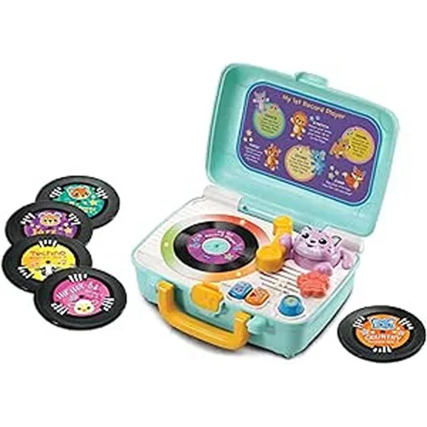 VTech My 1st Record Player - Toy Turntable with Jazz, Pop, Techno, Country & Hip Hop Music, Fun Phrases & Animals, 12 Months+
