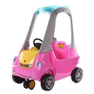 AL ARQAM Pink Children's Push Car, Ride-On Toy with Working Doors & Steering Wheel - Toddler Push & Buggy - 73x47x87cm