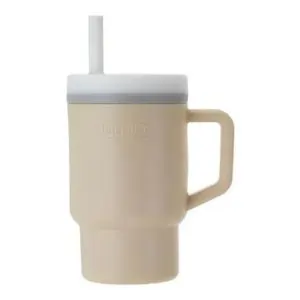 Infantino My 1st Tumbler, Silicone Straw Cup with Leak-Resistant Valve & Handle, Toddler-Friendly Design, 6 Months+, 266 mL, 10.2 x 16 cm, Sand - 266 mL
