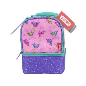 Thermos Narwhals In Space Lunch Kit, Dual Compartments, Foam Insulation, PVC-Free, 25x20x8cm, Multicolour