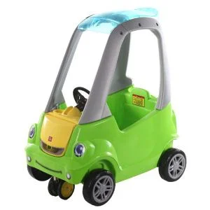 AL ARQAM Green Children's Push Car, Ride-On Toy with Working Doors & Steering Wheel - Toddler Push & Buggy - 73x47x87cm