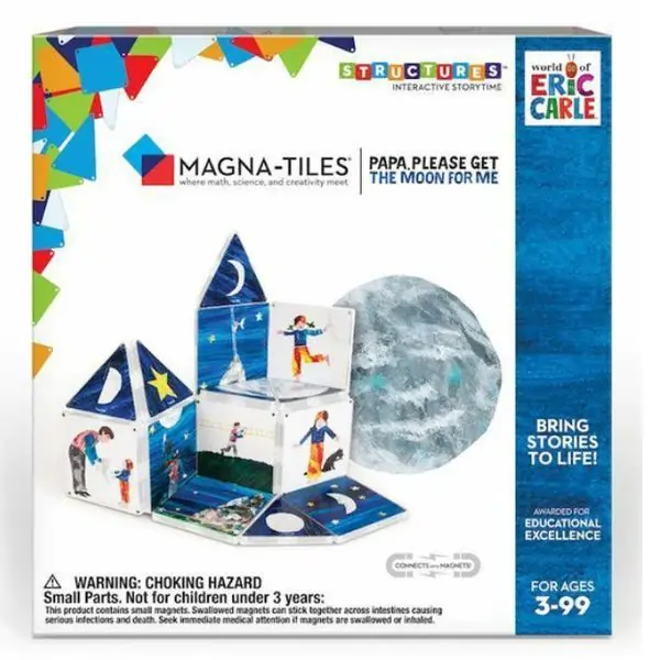 MAGNA-TILES Papa Please Get The Moon, Educational, Builds Imagination, At Home Education, 3 Years+, 17 x 7.5 x 16.45 cm - 16 Pieces