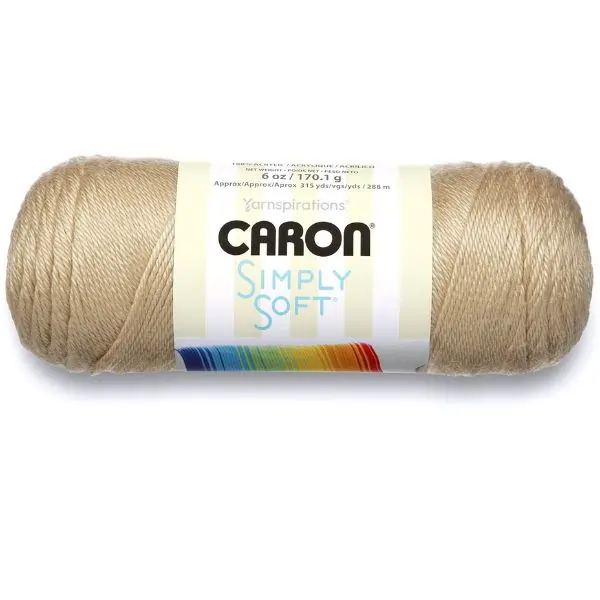 Caron Simply Soft Solids Yarn – Bone, 6 oz, Medium Gauge Acrylic Yarn for Knitting & Crochet, Machine Washable