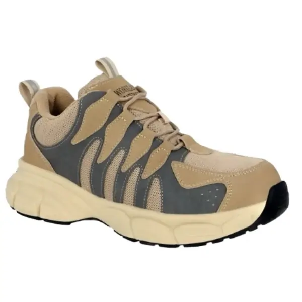 Workland SBP Low Ankle Shoes for Men, Non-Metal Steel Toe, Slip Resistant Protective Work Shoes, Beige