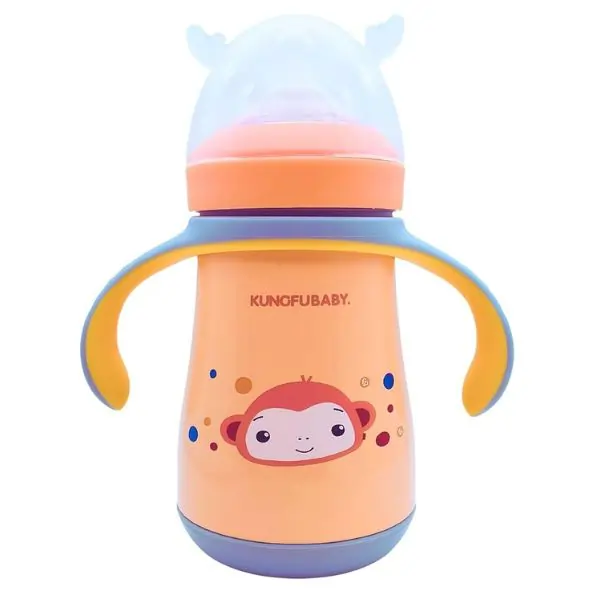 ALGO 3-in-1 Baby Feeding Bottle 260 ml, BPA Free Infant Milk Bottle with Soft Silicone Nipple, Anti-Colic Newborn Bottle