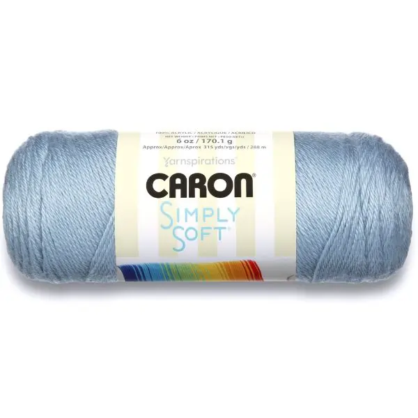 Caron Simply Soft Solids Yarn Medium Gauge 100% Acrylic - 6 oz - Light Country Blue - Machine Wash & Dry